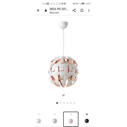 Lampe Supention Rondes À Coulisses À Deux Couleurs Blanche Et Orangé Intérieur.