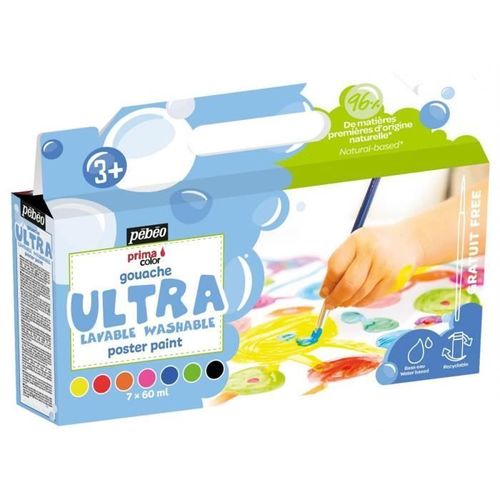 Set Gouache Utra Lavable 7x60ml + Pinceau