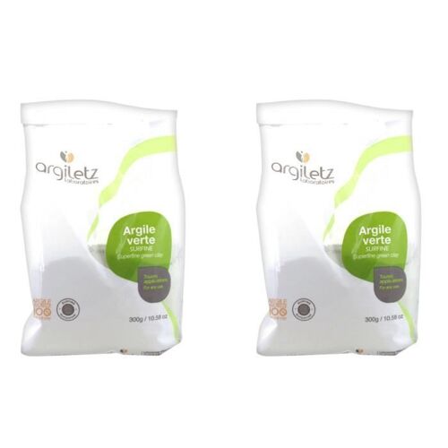Argile Verte - Argiletz - Ultra Ventilée - 300 G - Lot De 2 - 100% Naturelle Multicolore