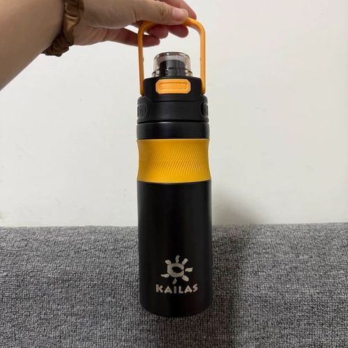 Kaileshi Gobelet À Eau De Randonnée En Plein Air En Acier Inoxydable 316 Avec Paille Portable Et Anti-Fuite 600ml