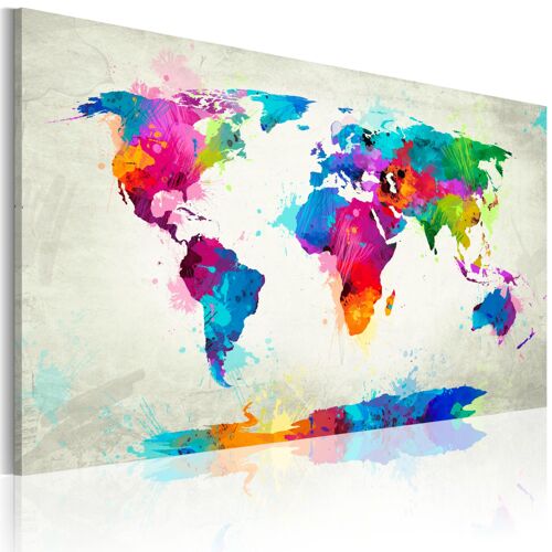 Tableau Cartes du monde Map of the world - an explosion of colors 60 x 40 cm