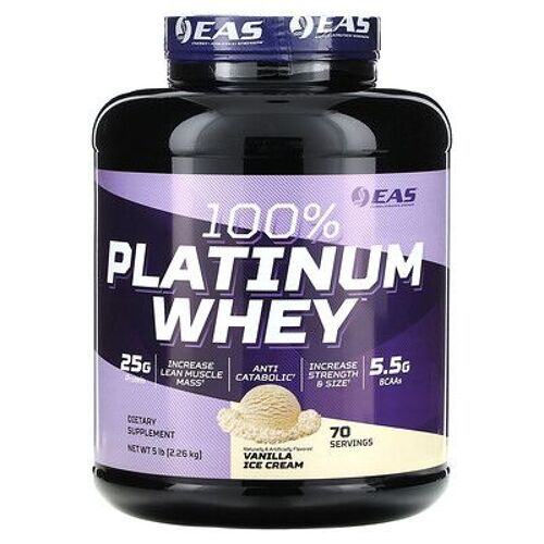 Eas 100 % Platinum Whey, Glace À La Vanille, 2,26 Kg 
