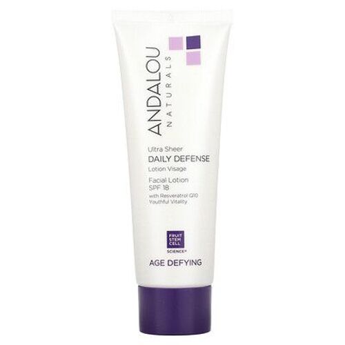 Andalou Naturals Lotion Pour Le Visage, Défense Quotidienne Ultra-Transparente, Fps 18, Anti-Âge, 80 Ml 