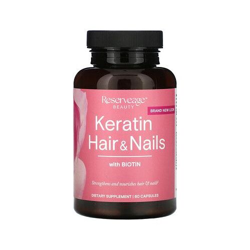 Reserveage Nutrition Kératine Cheveux Et Ongles À La Biotine, 60 Capsules 