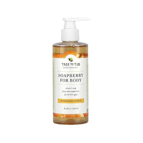 Tree To Tub Savon Nettoyant Hydratant Pour Le Corps Soapberry, Sans Sulfates, Ph Équilibré Pour Peaux Sèches Et Sensibles, Agrumes, 250 Ml 
