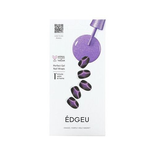 Edgeu Protège-Ongles En Gel Parfaits, Ena322, Aimant Violet, Lot De 16 Bandes 