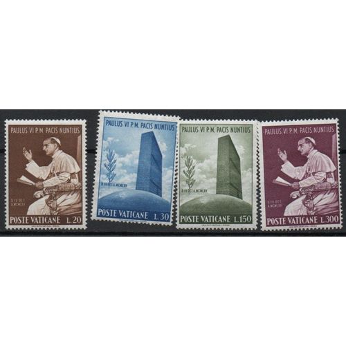 Vatican Timbres Journée De L' Onu 1965