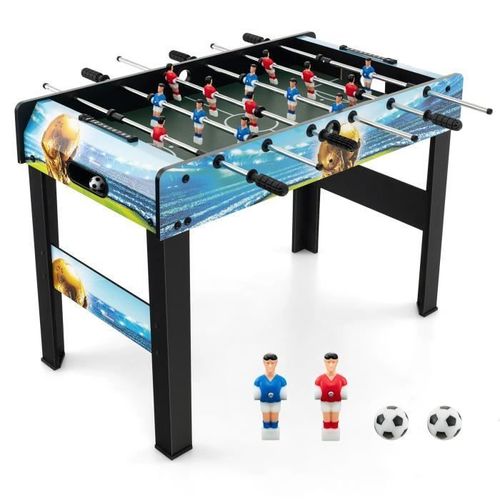 Baby foot - COSTWAY - Mini jeu de football sur table - Pieds amovibles - Idée cadeau pour adultes et enfants