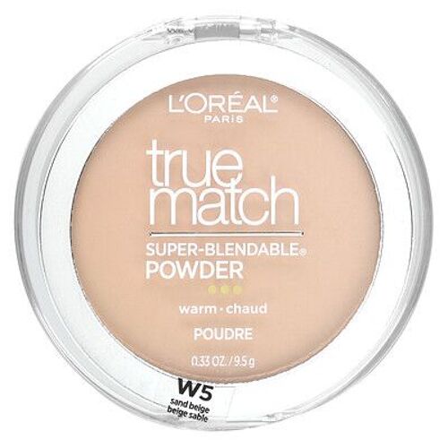 L'oréal True Match, Poudre Super Facile À Mélanger, Chaud, W5 Beige Sable, 9,5 G 