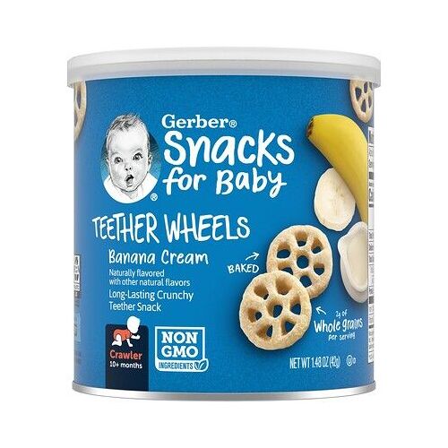 Gerber Anneaux De Dentition, 8 Mois Et Plus, Crème À La Banane, 42 G