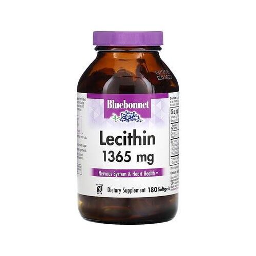 Bluebonnet Nutrition Lécithine Naturelle, 1365 Mg, 180 Capsules À Enveloppe Molle 