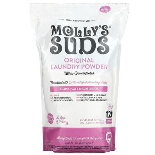 Molly's Suds Lessive en poudre originale, lotus et pivoine, 2,28 kg