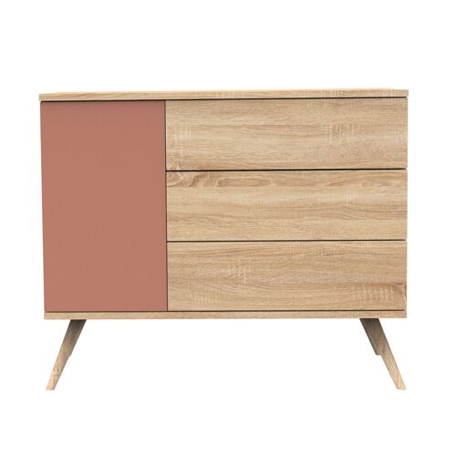 Commode 1 Porte Et 3 Tiroirs