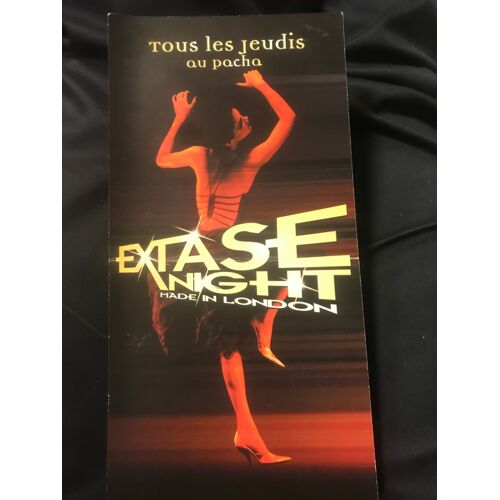 Flyer Invitation Tous Les Jeudis Au Pacha Club : Extase Night Made In London - 21x10 Cm