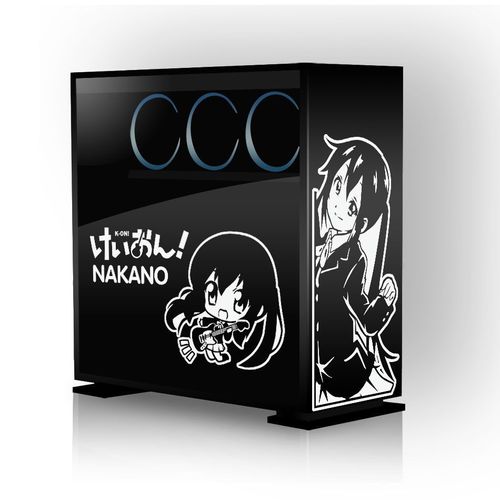 Blanc Et Blanc - Autocollant De Dessin Animé Nakano, Pour Étui De Pc, Décalcomanies De Dessin Animé, Pour Châssis D'ordinateur Atx, Étanche, Facile À Enlever