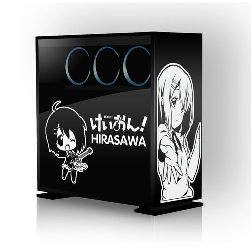 Blanc Et Blanc - Autocollant De Dessin Animé Nakano, Pour Étui De Pc, Décalcomanies De Dessin Animé, Pour Châssis D'ordinateur Atx, Étanche, Facile À Enlever