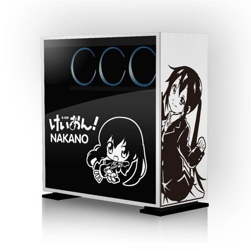 Noir Et Blanc - Autocollant De Dessin Animé Nakano, Pour Étui De Pc, Décalcomanies De Dessin Animé, Pour Châssis D'ordinateur Atx, Étanche, Facile À Enlever