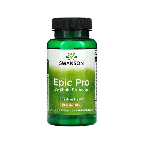 Swanson Probiotique Digestif Epic Pro À 25 Souches, 30 Milliards D'ufc, 30 Capsules Végétariennes 