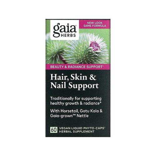 Gaia Herbs Soutien Des Cheveux, De La Peau Et Des Ongles, 60 Capsules Liquides Vegan 