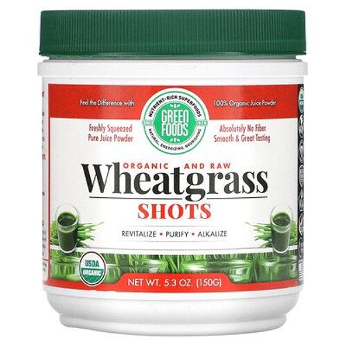 Green Foods Shots D'herbe De Blé Bio & Crue, 5.3 Oz (150 G)
