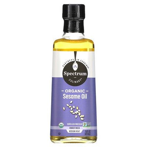 Spectrum Culinary Huile De Sésame Bio, Non Raffinée, 16 Onces Liquides (473 Ml)