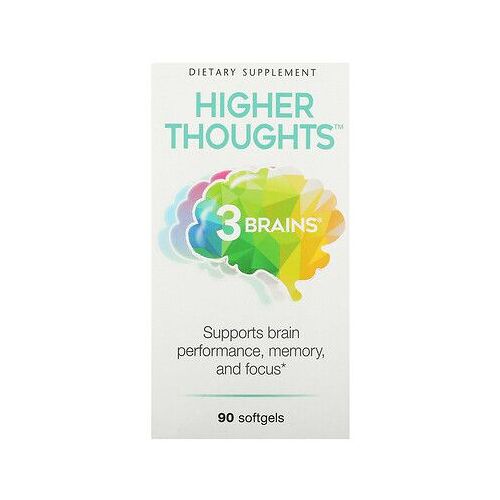 Natural Factors 3 Brains, Higher Thoughts, 90 Capsules À Enveloppe Molle 
