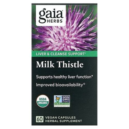 Gaia Herbs Chardon-Marie, 60 Capsules Vegan 