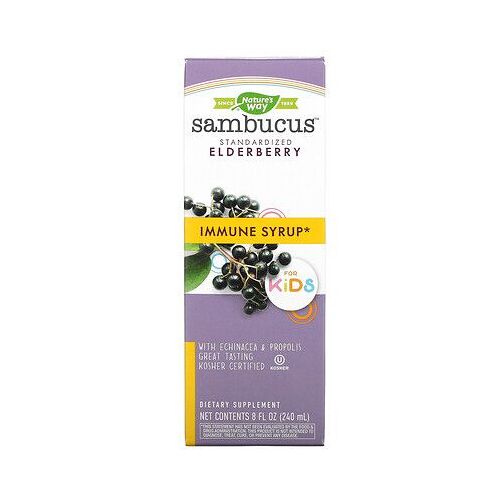 Nature's Way Sambucus Pour Enfants, Baie De Sureau Standardisée, Sirop Immunitaire, 240 Ml 