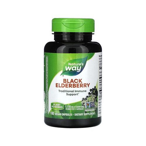Nature's Way Baie De Sureau Noir, 1150 Mg, 100 Capsules Vegan (575 Mg Pièce) 