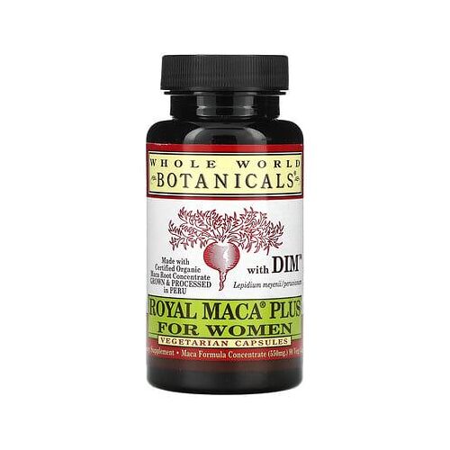 Whole World Botanicals Royal Maca Plus Au Dim Pour Femmes, 900 Mg, 90 Capsules Végétariennes (550 Mg Par Capsule) 