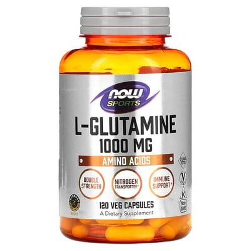 Now Foods Sports, L-Glutamine, Double Concentration, 1000 Mg, 120 Capsules Végétariennes 