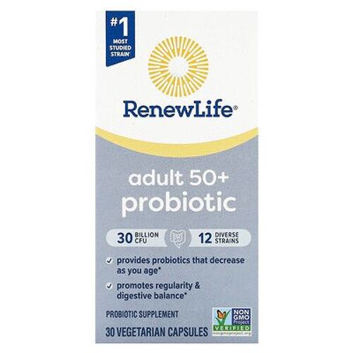 Renew Life Probiotiques Pour Adultes De 50 Ans Et Plus, 30 Milliards D'ufc, 30 Capsules Végétariennes 