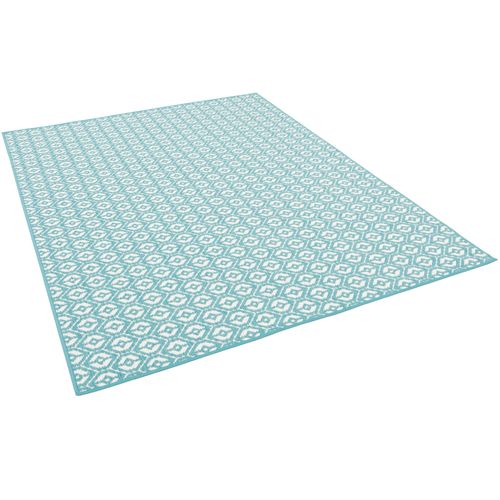 Pergamon Tapis D'intérieur Et D'extérieur Cape Cod Réversible Turquoise 100x300 Cm