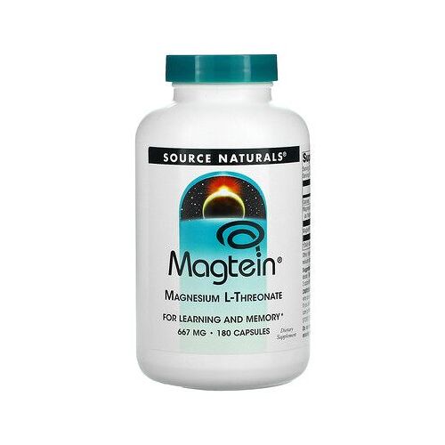 Source Naturals Magtein, L-Thréonate De Magnésium, 667 Mg, 180 Capsules