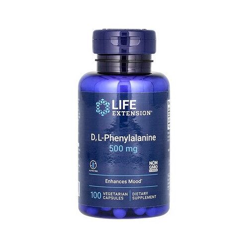 Life Extension D, L-Phénylalanine, 500 Mg, 100 Capsules Végétariennes 