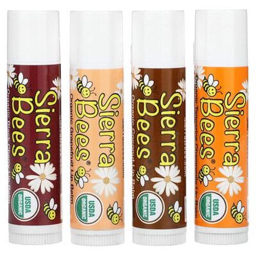 Sierra Bees Assortiment De Baumes À Lèvres Biologiques, 4 Baumes, 4,25 G Chacun 