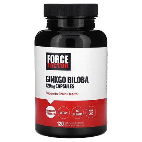 Force Factor Ginkgo Biloba, 120 Mg, 120 Capsules Végétales 