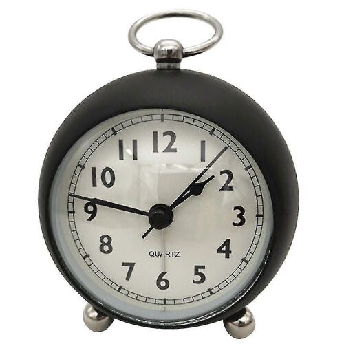 Horloge de table en quartz silencieux avec réveil avec lumière noire et noir