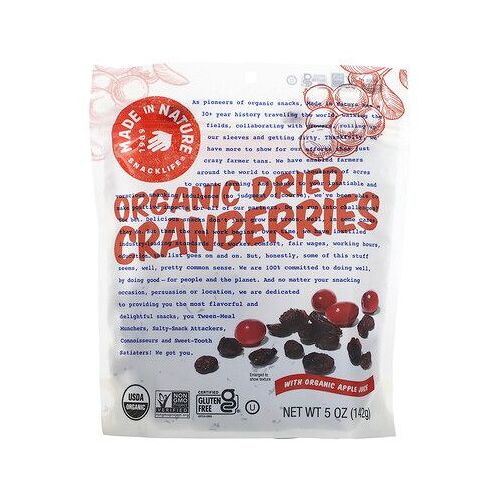 Made In Nature Canneberges Séchées Biologiques, Avec Jus De Pomme Biologique, 142 G 