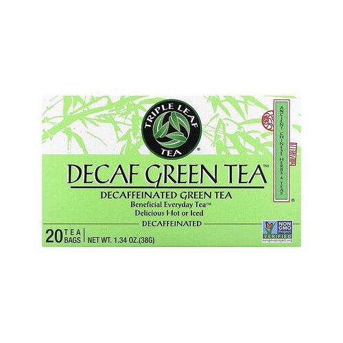 Triple Leaf Tea Thé Vert Décaféiné, 20 Sachets De Thé, 38 G
