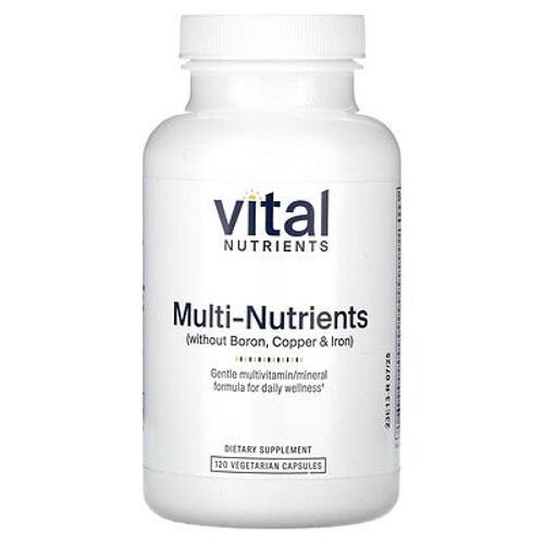 Vital Nutrients Multi-Nutriments Sans Bore, Cuivre Et Fer, 120 Capsules Végétariennes 