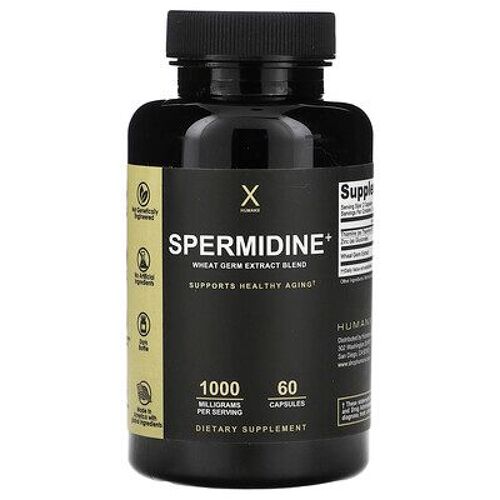 Humanx Spermidine+, Mélange D'extraits De Germe De Blé, 1000 Mg, 60 Capsules (500 Mg Par Capsule) 