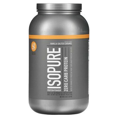 Isopure IsoPure, protéines en poudre, zéro carb, caramel salé à la vanille, 1,36 kg (3 lb)
