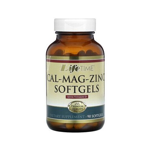 Lifetime Vitamins Cal-Mag-Zinc Avec Vitamine D, 90 Capsules À Enveloppe Molle 