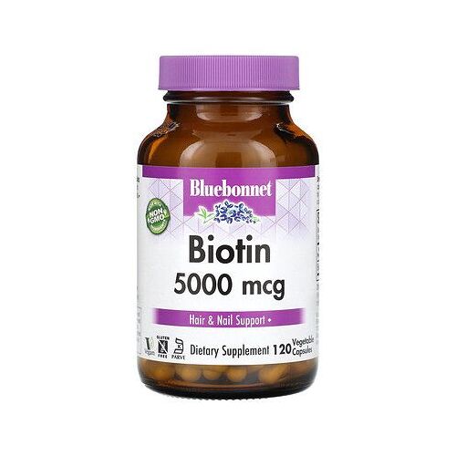 Bluebonnet Nutrition Biotine, 5000 ?g, 120 Capsules Végétales 