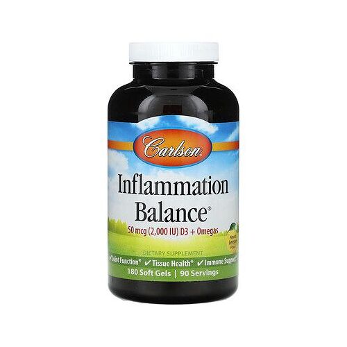 Carlson Équilibre De L'inflammation, Citron Naturel, 180 Capsules Molles 