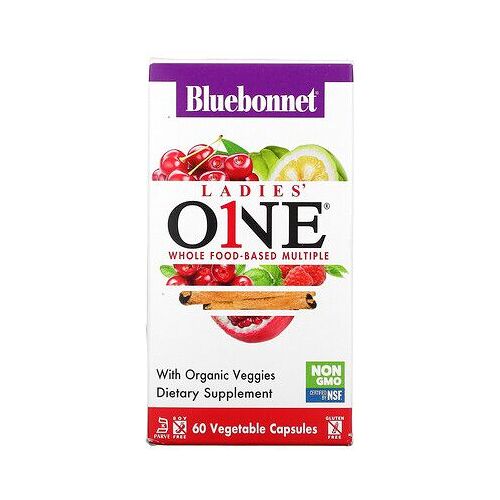 Bluebonnet Nutrition Ladies' One, Whole Food-Based Multiple, 60 Vegetables Capsules 