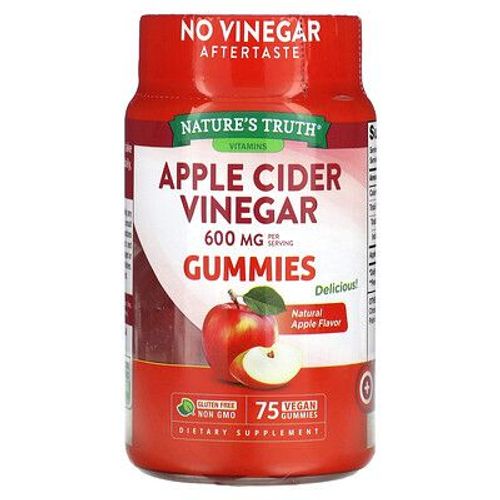 Nature's Truth Vinaigre De Cidre De Pomme, Arôme Naturel De Pomme, 600 Mg, 75 Gommes Vegan (200 Mg Par Gomme)