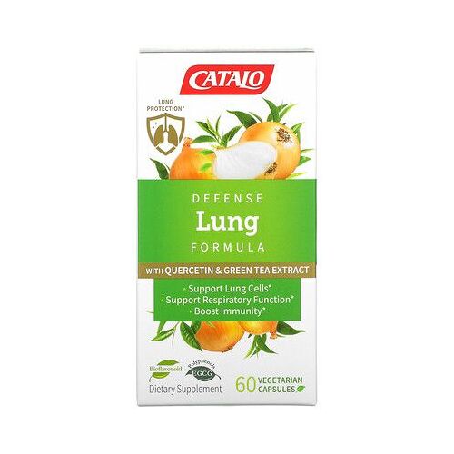 Catalo Naturals Formule De Défense Pulmonaire À La Quercétine Et À L'extrait De Thé Vert, 60 Capsules Végétariennes 
