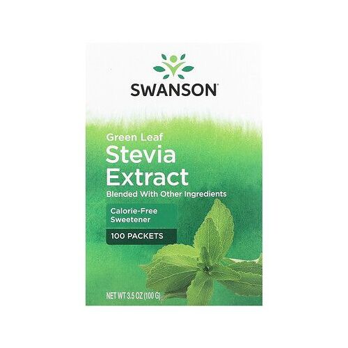 Swanson Extrait De Feuille Verte De Stévia, 100 Sachets